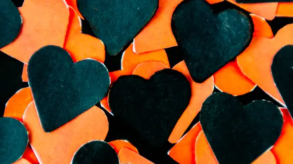 Серце Чорному Тлі Дня Валентина — стокове фото