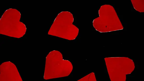 Червоне Серце Чорному Фоні Дня Святого Валентина — стокове фото