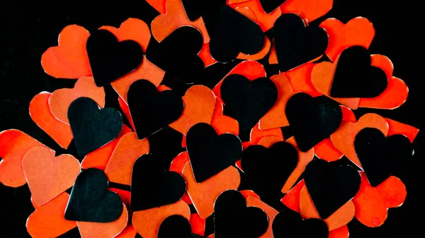 Серце Чорному Тлі Дня Валентина — стокове фото