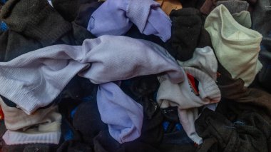 arkaplan olarak çorap yığını