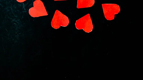 Червоне Серце Чорному Фоні Дня Святого Валентина — стокове фото