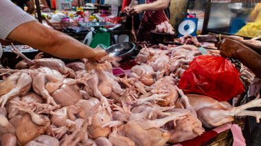 Tondano geleneksel pazarında çiğ tavuk