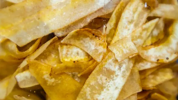 Pile Delicious Chips Background — Stock Photo, Image