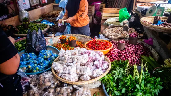 Minahasa Indonesia Enero 2023 Hortalizas Mercado Tradicional Tondano —  Fotos de Stock