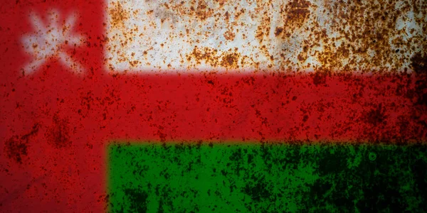 Tekstura Flagi Omana Jako Tło — Zdjęcie stockowe
