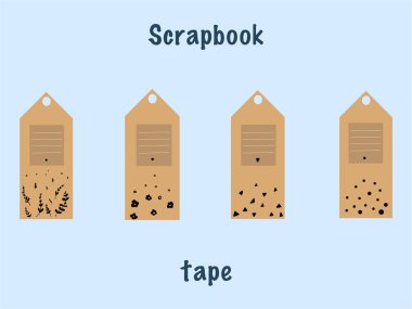 Koleksiyon defteri teması için etiket seti. Vektör illüstrasyonu