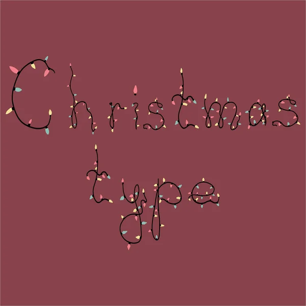 Рождественский Тип Гирляндами Векторная Иллюстрация — стоковый вектор