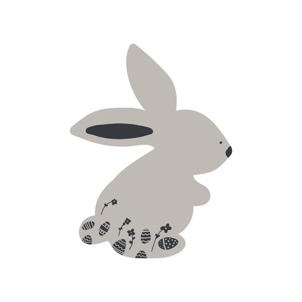 Easter Rabbit Designed Eggs Vector Illustration — Stock Vector