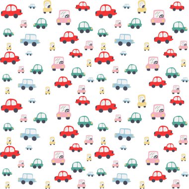 Çocuk arabaları kusursuz elle çizilmiş. Vektör illüstrasyonu