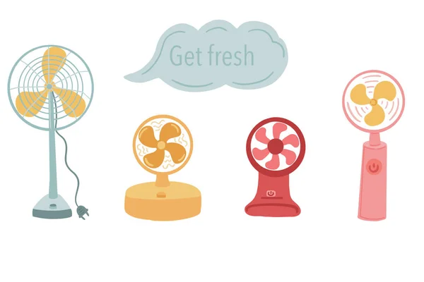 Pervane seti temiz hava çizim seti olsun. Vektör illüstrasyonu