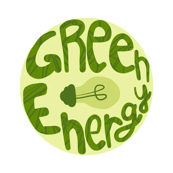 Verde Energia Círculo Grafite Mão Desenhada Ilustração Vetorial — Vetor de Stock