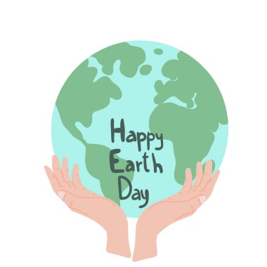 Dünya günü düz dizayn gezegeni Dünya. Vektör illüstrasyonu