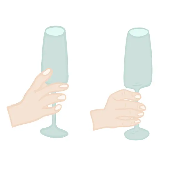 Kollar düz dizayn gözlüğü tutan elleri gösteriyor. Vektör illüstrasyonu