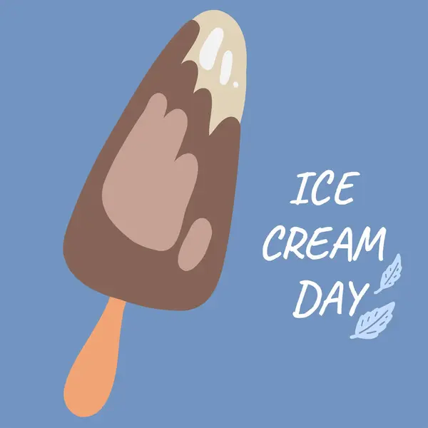 Dondurma günü Eskimo çikolata posteri. Vektör illüstrasyonu