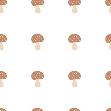 Çocuklar düz dizayn mantarları kusursuz dizayn ederler. Vektör illüstrasyonu