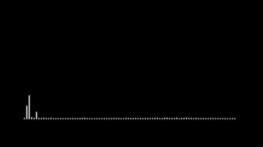 Minimalist Dalga Biçimi Ses. Siyah ses dalgaları arka planında soyut Beyaz. 3 boyutlu döngü animasyonu. Döngüleme, bilimsel görselleştirme ve gösterim için kullanışlı bir element veya arkaplan