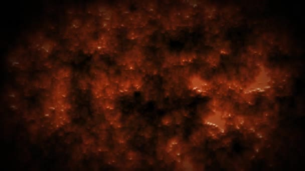 有毒烟与炽热熔岩3D插图运动设计 显示屏幕或背景 浓烟涌向高处 炽热的红色煤烟在空气中飞舞地狱和地狱 — 图库视频影像