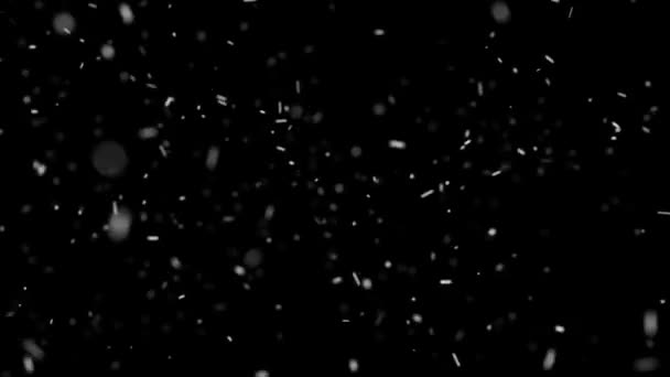 Наложение Снегопада Черный Фон Зима Эффект Падения Снега Зеленый Экран — стоковое видео