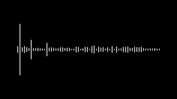 Мінімалістична Хвильова Форма Аудіо Абстрактний Білий Фоні Чорних Звукових Хвиль — стокове відео