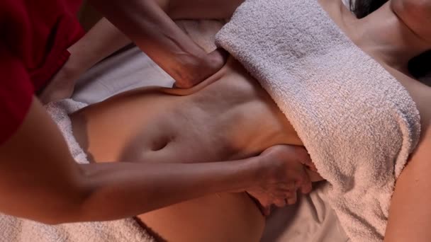 Avkopplande Celluliter Modellering Massage Lymfatisk Dränering Manuella Estetiska Behandlingar Hand — Stockvideo
