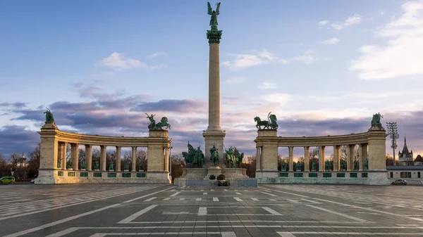 Praça Dos Heróis Uma Das Principais Praças Budapeste Hungria Europa — Fotografia de Stock
