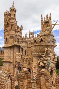 Castillo de Colomare, Kristof Kolomb 'un hayatına ve maceralarına adanmış şato ve anıt. Benalmadena, Costa del Sol, Malaga ili, Endülüs, İspanya.