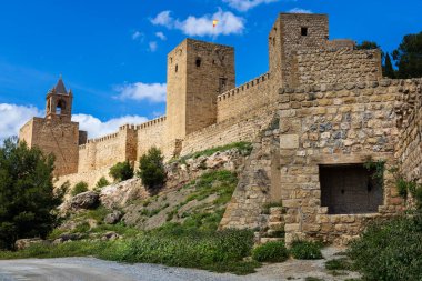 Citadel of Antequera (Alcazaba), 11th-century fortification with towers and fortified walls. Antequera, Malaga province, Andalusia, Spain.