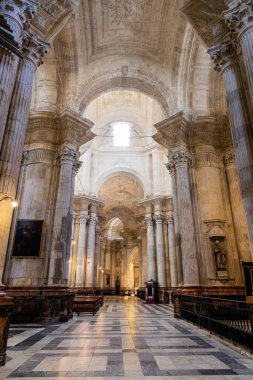 Interior of Holy and Apostolic Cathedral Church (Catedral de la Santa Cruz). Cadiz, Costa de la Luz, Andalusia, Spain.