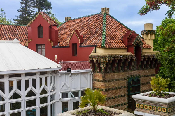 Außenansicht Der Villa Quijano Volksmund Als Capricho Bekannt Modernistisches Gebäude — Stockfoto