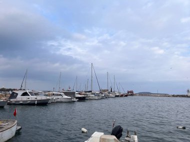 Güzel liman manzarasının manzarası