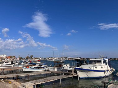 İsrail 'in kuzeyindeki Akdeniz limanının manzarası