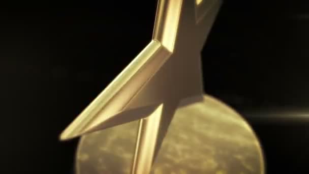Ένα Χρυσό Αστέρι Απονέμει Άγαλμα — Αρχείο Βίντεο
