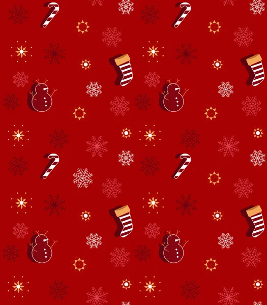 Ornate Red Christmas Paper Christmas Backgrounds Seamless Pattern — Stock Vector