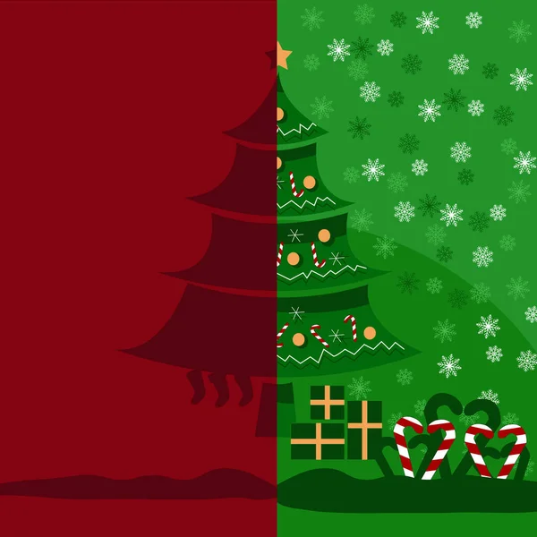Ilustração Digital Criado Mão Árvore Natal Dame Cartões Papel —  Vetores de Stock