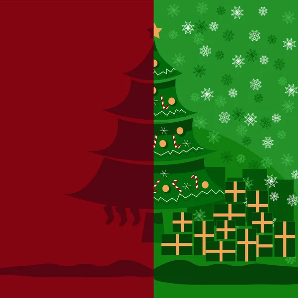 Ilustração Digital Criado Mão Árvore Natal Dame Cartões Papel — Vetor de Stock