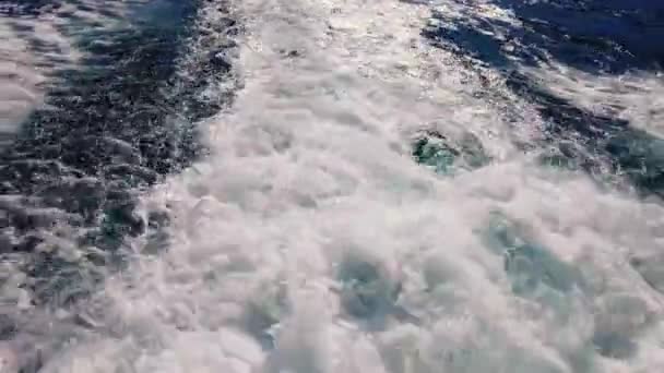 Estela Barco Grande Océano Abierto — Vídeo de stock