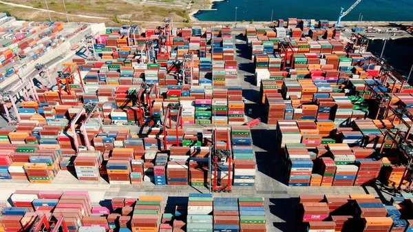 Turquía Istanbul Junio 2023 Puerto Aéreo Long Beach Container Yard — Foto de Stock