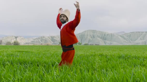 Dansul Sufi Dervișul Dansatorului Semiluna Dervișul Învârtitor Omul Derviș Care — Videoclip de stoc