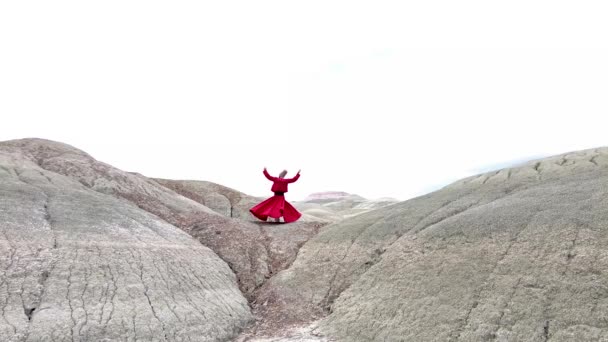 Sufi Tari Dancer Dervish Semazen Whirling Dervishes Whirling Manusia Dervish — Stok Video