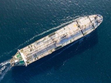 Ultra büyük konteynır gemisinin hava görüntüleri.