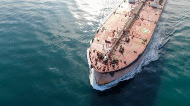 Ultra büyük konteynır gemisinin hava görüntüleri.