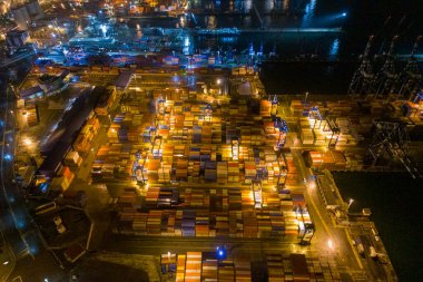 ISTANBUL - 17 Haziran 2023 Long Beach Konteyner Yard Hava Limanı