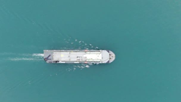 Letecký Pohled Nákladní Loď Nákladními Kontejnery — Stock video