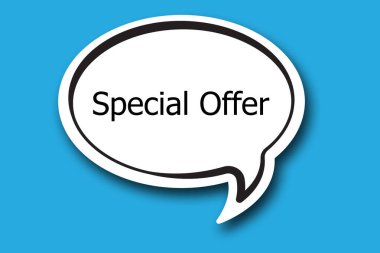 Özel konuşma balonu. Özel satış tabelası. özel teklif pankartı