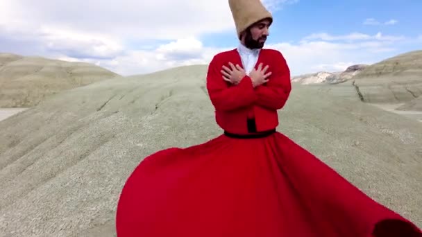 Sufi Whirling Τουρκικά Semazen Είναι Μια Μορφή Σάμα Σωματικά Ενεργό — Αρχείο Βίντεο