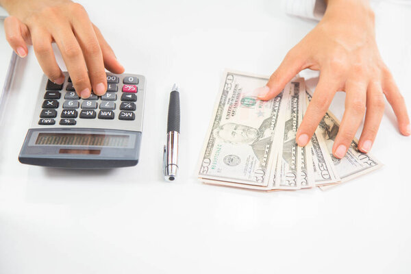 Businesswoman accounting concept financial in office