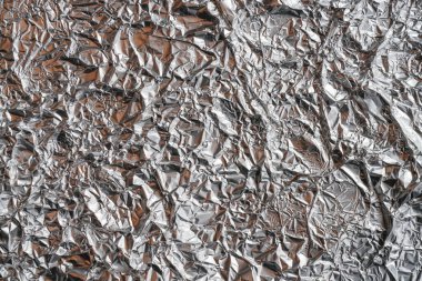 Parlak alüminyum folyo dokusuna yakın çekim