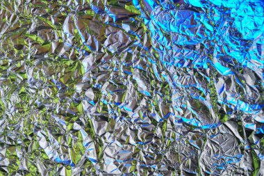 Parlak alüminyum folyo dokusuna yakın çekim