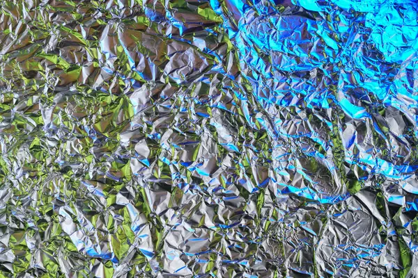 Parlak alüminyum folyo dokusuna yakın çekim