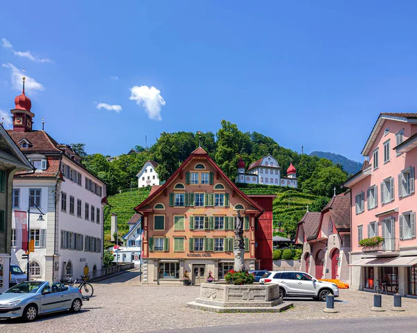 Bunter Platz Sarnen Schweiz — Stockfoto